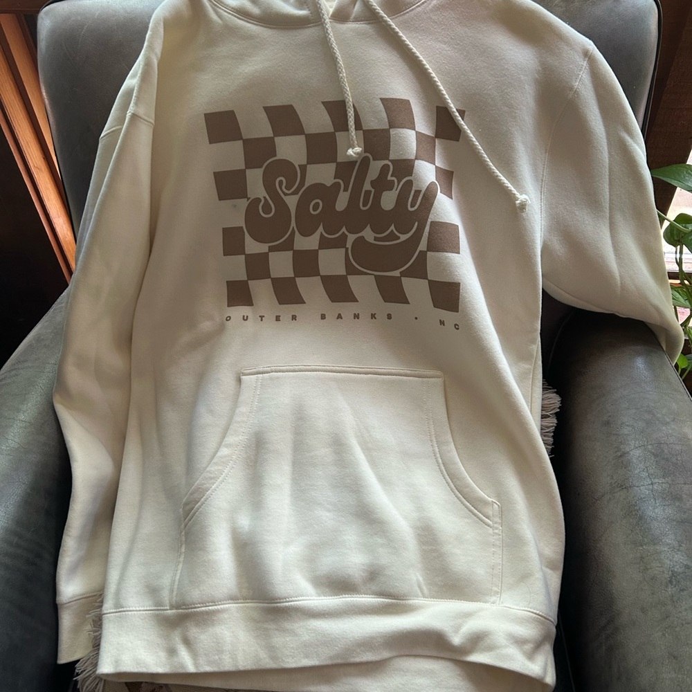 White 'Salty' Hoodie oversized